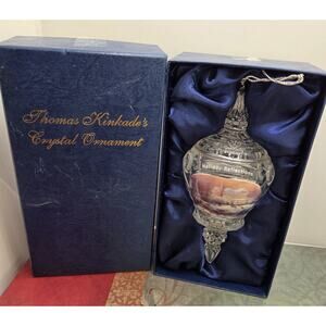 Thomas Kinkade 2005 "Holiday Reflections" Crystal Christmas Ornament